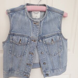 Abercrombie & Fitch Light Blue Denim Vest